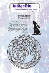 Moon Hare A6 Red Rubber Stamp